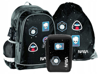 Školská taška - batoh, set, zostava - Nasa School Batchpack Set pre Boy Black