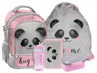 Školská taška - batoh, set, zostava - Panda School Batchpack Set pre dievča