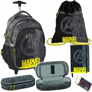 Školská taška - batoh, set, zostava - Školský batoh na kolesách Avengers Boy Set