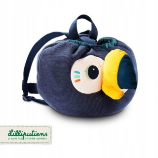 Detský batoh - BACKPACK - vrece plyšové tukan pablo modrá