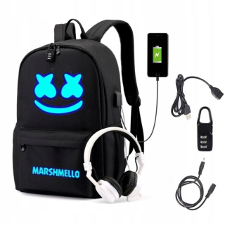 Veľké školské batohy MARSHMELLO pre školu LED USB