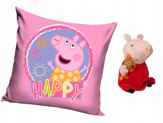 Pepa Pig - Vankúš + Maskot Pepa Pippa 40x40