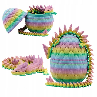 RAINBOW Crystal Pohyblivý drak s dračím vajcom
