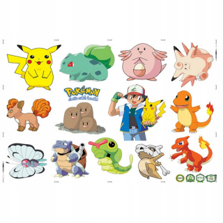 Pokémoni - Pokemon Invyshasha Pikachu Cartoon Wall Samolepky