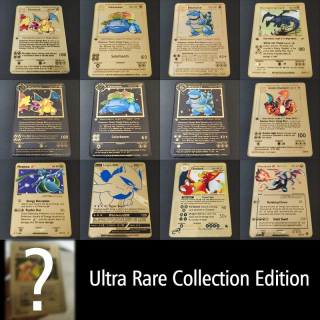 Pokémoni - Pokemon hra Anime Battle Card Gold Metal Card