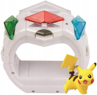 Pokemon- prsteň s figúrkou Pikachu a 3 kryštály