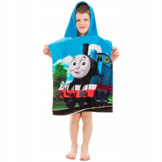 Vláčik Tomáš - Poncho s uterákom Tomek a priateľmi 50 * 115