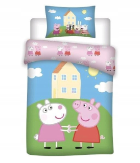 Pepa Pig - Linen 100x135 bavlna na postieľku Peppa prasa