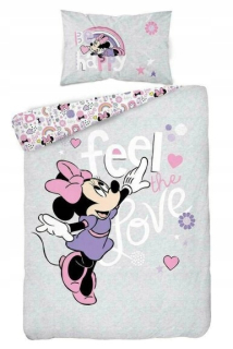 Minnie Mouse - Linen 100x135 mini minnie myš sivá myš