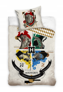 HARRY POTTER - Posteľná bielizeň 140x200 Harry Potter 100% bavlna biela
