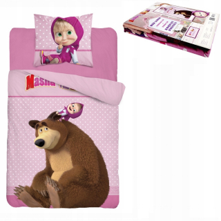 Máša a medveď - Posteľná bielizeň 140x200 Detské Masha Masha a medveď