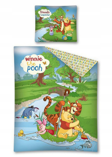 Medvedík Pú - Posteľná bielizeň 160x200 bavlnené deti Winnie POOH