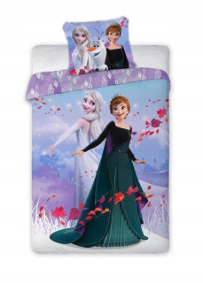 Elsa Frozen - Posteľná bielizeň 160x200 mrazená krajina ľadu Anna Elza Faro