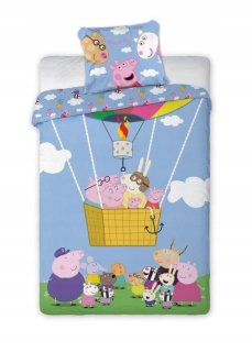 Pepa Pig - Posteľná bielizeň 160x200 Prasa PEPPA PAG GEORGE BALOON 01F