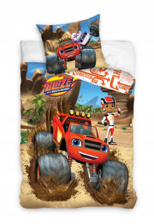 Blaze a Monster autá - Posteľná bielizeň 160x200 Bajkowa Blaze Monstertruck