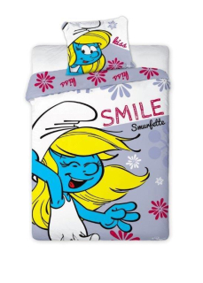 Šmolkovia - Posteľná bielizeň 160x200 pre deti bavlna Smurfy SMUFRS