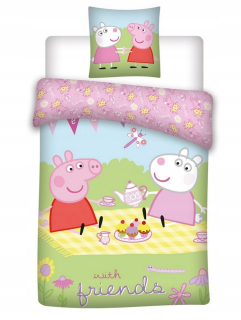 Pepa Pig - Bavlna Linen 100x135 + 40x60 Peppa Picnic