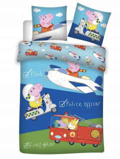 Pepa Pig - Bavlna Linen 100x135 + 40x60 Peppa ošípaná