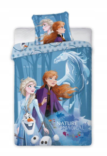 Elsa Frozen - Bavlna ľanová mrazená krajina ľadu 160x200 2cz