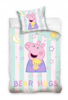Pepa Pig - Posteľná bielizeň pre deti bavlna 100x135 Peppa prasa
