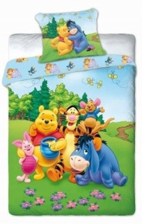 Medvedík Pú - Detská posteľná bielizeň bavlna POOH 160X200 2CZ