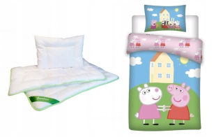 Pepa Pig - Posteľná bielizeň + bambusová deka 100x135 Peppa prasa