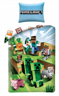 MINECRAFT  - Posteľná bielizeň Minecraft 160x200 pre dieťa 100% bavlna