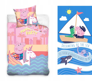 Pepa Pig - Posteľná bielizeň + Peppa 140x200 bavlnené uteráky