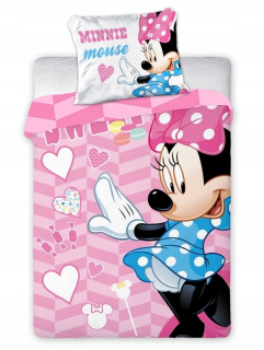 Minnie Mouse - Bavlna Linen 100x135 + 40x60 Minnie Mouse