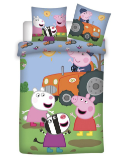 Pepa Pig - Lôžková bavlna 100x135 + 40x60 Peppa Friends Tra