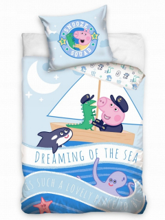 Pepa Pig - Bavlna Linen 100x135 + 40x60 George Mary