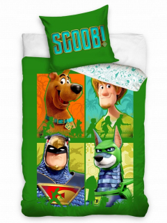 Scooby Doo - Bavlnené posteľná bielizeň 160x200 + 1p70x80 Scooby-Doo Green