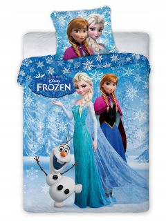 Elsa Frozen - Bavlnené posteľná bielizeň 160x200 + 1p70x90 mrazené 002