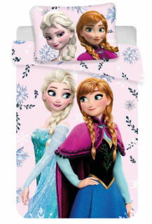 Elsa Frozen - Bavlna Linen 100x135 Zmrazená krajina ľadu 0869