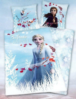 Elsa Frozen - Bavlnené posteľná bielizeň 140x200 mrazené 4086 Pozemok ľadu