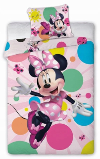 Minnie Mouse - Bavlnené posteľná bielizeň 140x200 myš Minnie