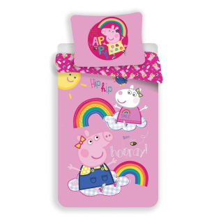 Pepa Pig - Bavlna Linen 140x200 ošípané ošípané dúha