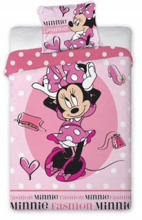 Minnie Mouse - Bavlnené posteľná bielizeň 160x200 myš Minnie