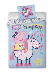 Pepa Pig - Bavlnené posteľná bielizeň 160 × 200 Prasa PEPPA 1313