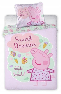 Pepa Pig - Posteľná bielizeň bavlna detská postieľka 100x135 peppa prasa