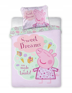 Pepa Pig - Detská posteľná bielizeň 100x135 pre CRIB PEPPA