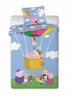 Pepa Pig - Detská posteľná bielizeň Peppa 160x200 bavlna
