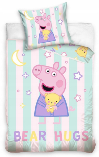Pepa Pig - Bavlna detská posteľná bielizeň 135x100 Peppa prasa