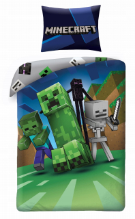 MINECRAFT  - Licencia Linen 140x200 Minecraft Creeper Steve