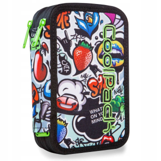 Školské trojdielne puzdro na ceruzky Coolpack s príslušenstvom, Jumper 3 GRAFFITI, A67201