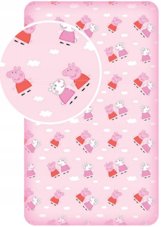 Pepa Pig - Bavlnený list s eraserom 90x200 Pepa Pepa