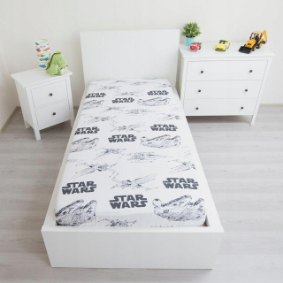 STAR WARS - Bavlnený list s elastickým pásmom 90x200 hviezdnych vojen