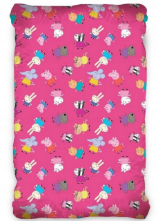 Pepa Pig - List s grafickou bavlnou 90x200 peppa prasa