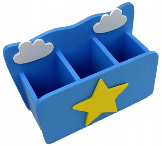 Toolbox. Puzdro na ceruzku. Drevená hviezda. Mraky