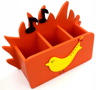 Toolbox. Puzdro na ceruzku. Drevený vták. Nutki